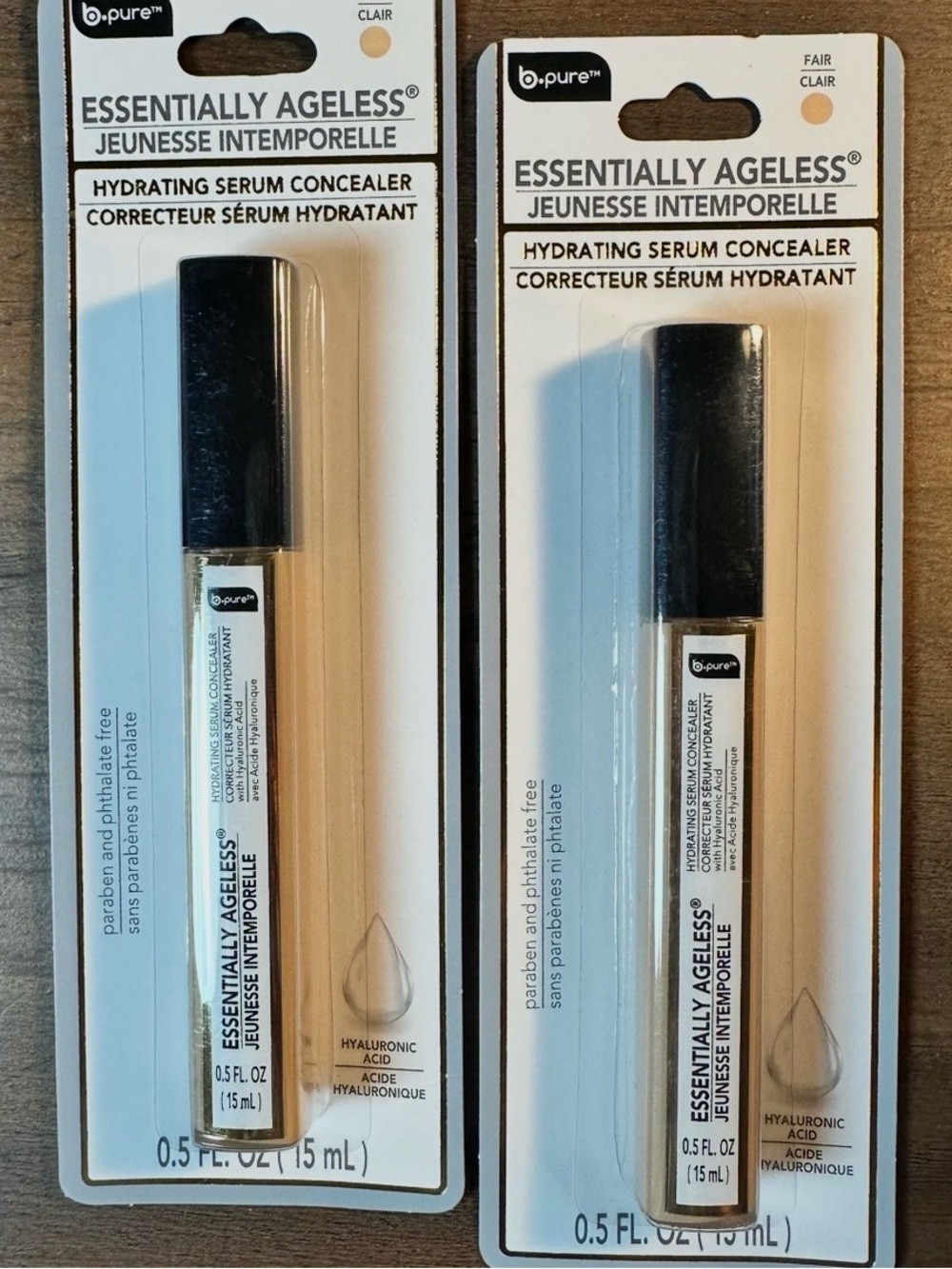 B pure 2pk Essentially Ageless Hydrating Serum Concealer ~ Fair ~ BNIP